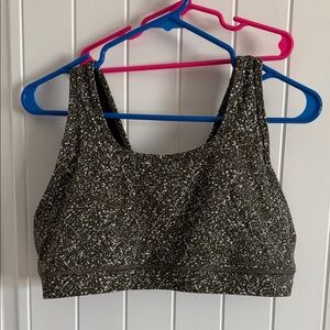 ZYIA Olive and White Speckled Sports Bra